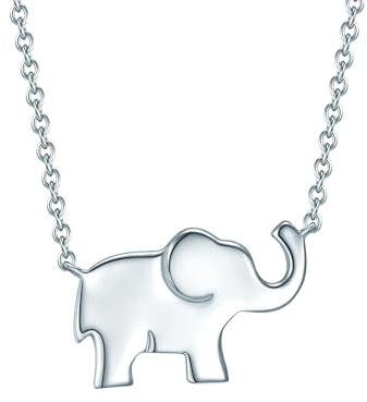 Rafaela Donata Damen Kette 925/- Sterling Silber | rhodiniert, Ankerkette, Elefant, Karabinerverschluss