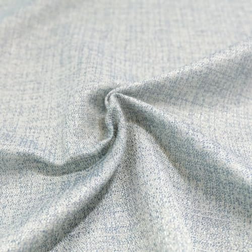 TOLKO Dekostoff Meterware Gardine Vorhang Tischdecke | 140cm breit | Blickdicht knitterarm mit meliertem Muster | Dekostoffe Vorhangstoffe Stoffe zum Nähen Meterware Stoff (Hell Blau)