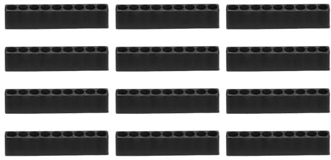 sourcing map 12pcs Plastic Hex Shank Screwdriver Bit Holder Organizer 9 Holes 1/4 Inch Plastic Drill Bits Storage Case for Any 1/4 Hex Shank Metal Driver Bits Use, Black