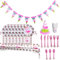 Levigo Décorations de Fête Flamant Rose - Ensemble de 78 Pièces - Fournitures et Accessoires sur le Thème du Flamant