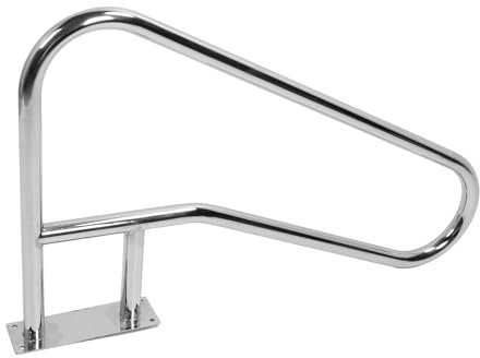 304 Stainless Steel Swimming Pool Handrail, Easy Access with Mounting Base, 385lbs Load Capacity for Water Parks, Ramps and Spa