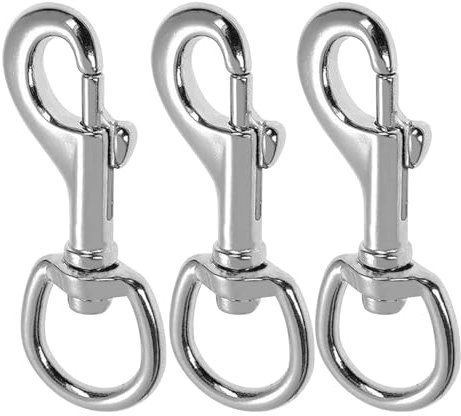 Swivel Snap Hooks, Heavy Duty Dog Lead Clip Clasp 360° Swivel Joints Trigger Clips Heavy Duty Trigger Clips, Zinc Alloy Lobster Claw Clasps for Dog Leashes Camping Keyring (3 Pcs)