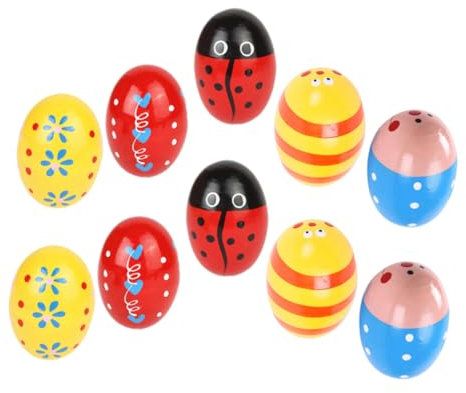 Vaguelly 10st Lehrmittel Für Simulationseier Spielzeug Percussion-Musik-Eier Shaker-Eier Egg Shaker Für Schlaginstrumente Für Kinder Eierstreuer Eierbecher Für Kinder Maraca-Ei Hölzern