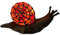 Bieye L30989 Land Schnecke Tiffany Stil Buntglas Akzent Tischlampe für Home Decor (Rot, 10 T x 5 B x 5 H)