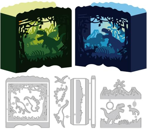 DELORIGIN 3D Stanzformen Mit Dinosaurier Motiv Dinosaurier Motiv Kartenherstellung Stanzschablone Aus Karbonstahl Stanzschablonen Neuheiten 2025 Für Grußkarten Bastelpapier Alben Einladungen