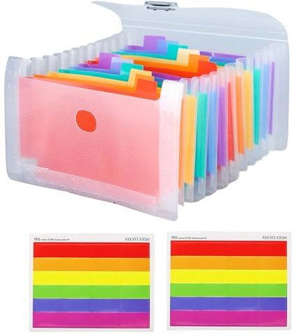3 Pockets A6 Flashcard Organiser with Sheets – Portable Storage for Index Cards, Study Materials, and Notes
