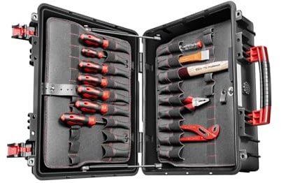 GEDOREred Werkzeugkoffer Meister XL, 101-teiliges Handwerker-Sortiment, inkl. Gasdruckfedern, R21652101