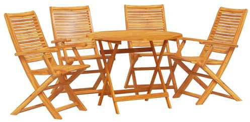 vidaXL Garten Essgruppe 5 STK. Braun Massivholz Akazie