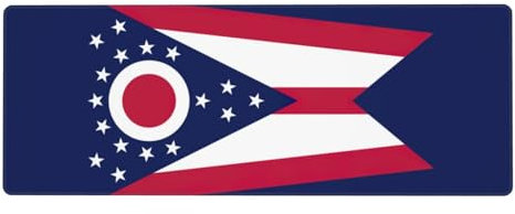Ohio State Flag Desktop-Pad, 30 x 80 cm lang, Tastatur-Pad, 3 mm rutschfeste Unterseite, geeignet für Heimbüro, Arbeit