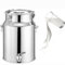 Bidon INOX pour Huile d Olive 5l/10lavec Robinet,Pot À Lait INOX avec Couvercle Réservoir Scellé en Acier Inoxydable Pots À Lait,Capacity-5L