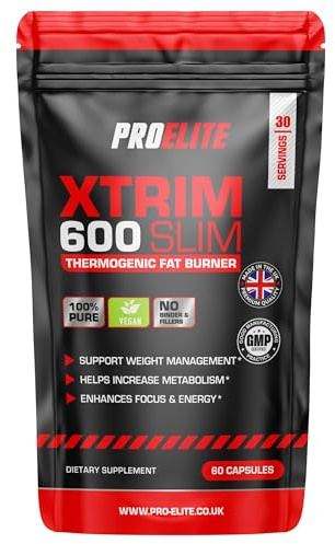 Xtrim Slim 60 Vegan Capsules - Thermogenic Fat Burner T6 Keto Diet Slim Pills Weight Loss Slimming Management Supplement for Men & Women | by PROELITE