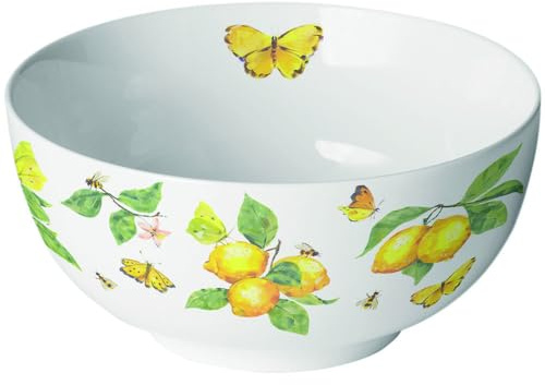 Ambiente Schale Müslischale 0,4 l, Porzellan Schüssel/Dessertschale/Salatsschüssel/Zitronen mediterran Limoni serie fresh lemons
