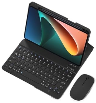 NXCVBNKZJ kuaijiexiaopu Abnehmbare QWERTZ-Tastatur-Schutzhülle, geeignet for Huawei Matepad 11 Zoll 2023(Black+Keyboard+Mouse)