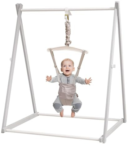 FUNLIO Saltellino per neonati in legno Montessori con supporto - grigio