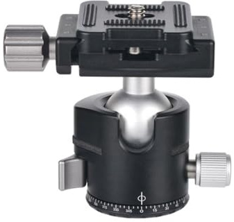 Zunate Tripod Ball Head, One Key Locking Mechanism Camera Panoramic Panning Base 25mm Ball Diameter 5KG Load CNC Quick Setup for DSLR Camera Smartphone Tripod Monopod
