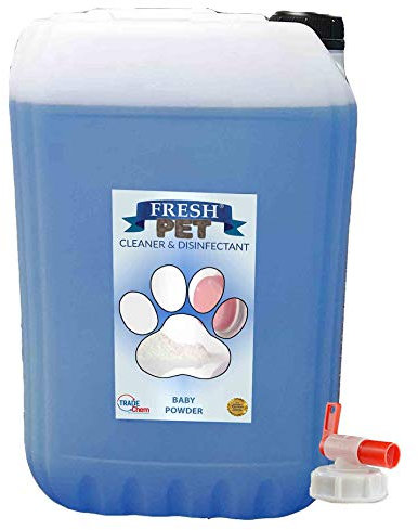 Trade Chemicals 25L FRESH PET (BABY POWDER) with FREE TAP Kennel Dog/Cat Disinfectant, Cleaner, Deodoriser