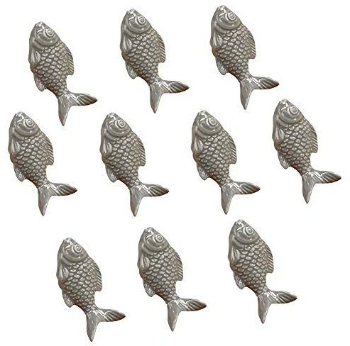 FBSHOP(TM) Grau Fisch Form Kommode Schublade zieht Keramik Türknauf für Kabinett Küche Badezimmer Möbel Tür Schrank Kleiderschrank Schrank Knopf hohe Qualität,Set von 10