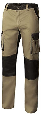VELILLA 103020B; Pantalón Bicolor Multibolsillos; Color Beige Arena y Negro; Talla 44