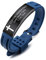 MeMeDIY Citation Inspirante Croix Bracelets Foi Christian Bible Accessoires Verset Silicone ID Bracelet Religieux pour Hommes Femmes Garçons Filles en Acier Inoxydable (*Gravure personnalisée*)