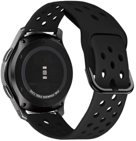 MroTech Bracelet Compatible avec Huawei Watch GT 2 (46 mm)/GT 2e/GT/GT2 Pro Bracelet,22mm Bracelet Silicone de Remplacement pour Smartwatch GT 46mm/GT Active/Elegant/Honor Magic 46mm Band 22 mm-Noir