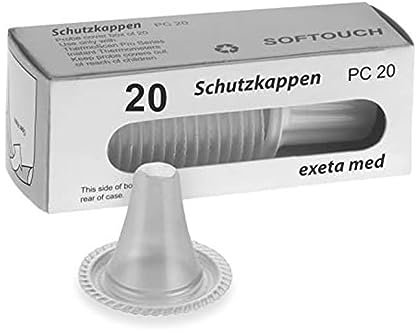 Exeta Schutzkappen geeignet für Braun Thermoscan 20 Stück I BPA-freie Fieberthermometer Ohr Aufsätze mit extra dünner Membran & Trommelfell-Schutz I Thermometer Schutzkappe für Erwachsene & Kinder