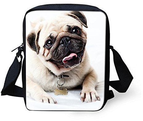 TOADDMOS Niedliche, individuell bedruckte Umhängetasche für Damen, Reise-Schultertasche mit verstellbarem Riemen, mops, Einheitsgröße
