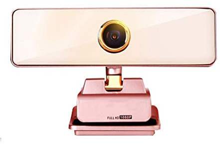 ARCH 1080P HD USB Web Camera, Webcam With Microphone, Built-in Dual Noise Reduction Mics,for PC Laptop Desktop,for Video Conference,Video Call (Color : Pink)