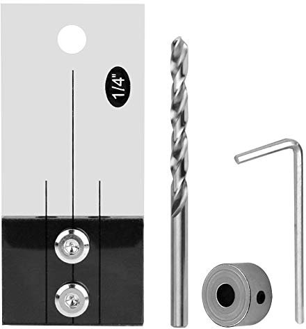 Für Rockler Dowelling Jig Drill Guide Gerade Jig Straight Hole Locator Taschenloch Jig Step Drill Bit Set Dübel Hole Drilling Guide Locator Holzbearbeitungswerkzeug für die Holzbearbeitung