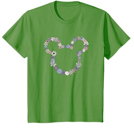 Disney Mickey & Friends Mickey-Umriss mit Blumenmotiv T-Shirt