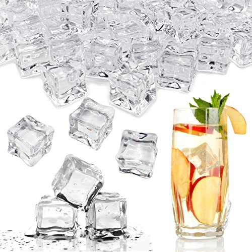 Wiederverwendbare künstliche Eiswürfel für Fotografie-Zubehör, Requisiten, Dekoration für Hochzeitsdekoration, Fotografie-Requisiten, Vasenfüller. (square-20MM 50 pieces)