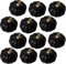 YAAVAAW 12 Stück Herbst Deko Künstlicher Kürbis Kleiner Schwarz,Kürbis Deko Gefälscht Schaum Herbstdekorationen für Zuhause Thanksgiving Dekoration,Halloween,Tischdeko,Partydekoration,Hochzeit,DIY