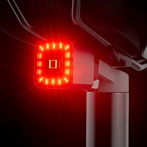 Wind&Moon Luz Trasera de Bicicleta Inteligente Recargable por USB con Sensore Freno, 6 Modalità di Illuminazione, IPX4 Impermeabile, Spia di Sicurezza Adatta Fanale Posteriore per Bicicletta
