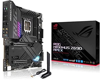 ASUS ROG Maximus Z690 Apex Intel LGA 1700 ATX Gaming Motherboard, 24+0 Power Stages, PCIe 5.0, WiFi 6E, 2.5 Gb Ethernet, five M.2 with Backplate Heatsinks, Thunderbolt 4 and Aura Sync