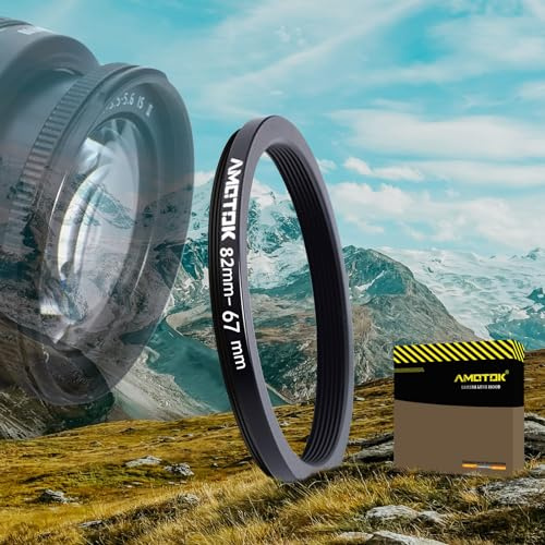 82 mm Objektiv auf 67 mm Kameraobjektiv-Adapter, 82 mm auf 67 mm Filter-Step-Down-Ring-Adapterring, kompatibel mit Allen 67 mm Filter-Zubehör
