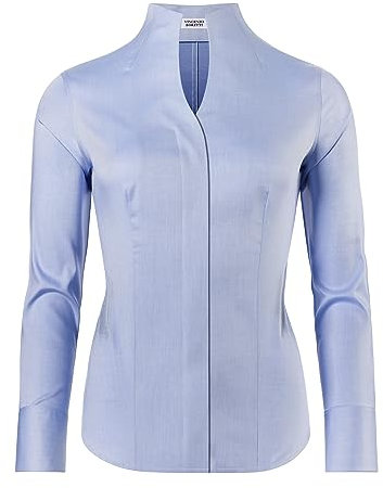 Vincenzo Boretti Bluse, modern-fit/leicht tailliert, Kelchkragen, Twill - bügelleicht hellblau 34