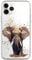 SmartGiftShop African Wildlife Animals Case Splatter Art CLEAR Phone Cover Case Exclusive Artwork for iPhone SE - Elephant