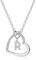 LIHELEI Damen Halskette Herz Buchstabe 925 Silber Kette Damen Personalisiere Kette, Geburtstags und Weihnachten Geschenk Für Frauen Mädchen Mama Freundin - R