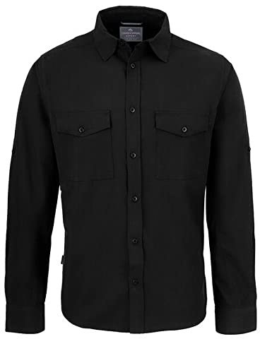Craghoppers Mens Expert Kiwi Long Sleeved Shirt, Black, Size L