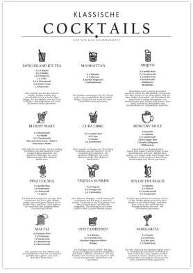 Generisch Poster Küche Cocktail Zubereitung | Küchendeko A3 (42 x 29,7 cm)