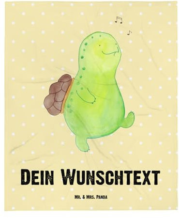 Mr. & Mrs. Panda Personalisierte Decke Schildkröte Pfeifen - Geschenke, Fleecedecke, Trennung, Kinderdecke, Entspannen, Schildkröten, Neuanfang, Gemütlich, Depression