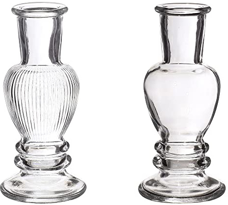 12 x Vasen aus Glas für eine stilvolle Tischdeko - Glasvasen Hochzeit - Blumenvase Vintage - Tischvase für Festlichkeiten - Kleine preiswerte Vasen aus Glas (Venezia klein (H 11,3 - Ø 5 cm))