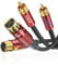 SOUNDFAM Câble Double XLR vers RCA, PREMIUM 2RCA Mâle vers 2XLR Femelle Câble Connexion Audio Stéréo HiFi, Plaqué Or 24K, Double Blindage - (3M)