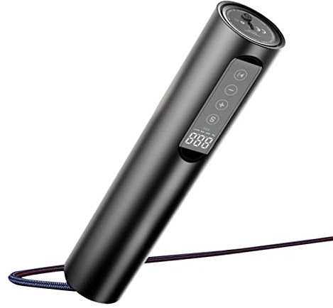 Compresor de aire portátil para inflar neumáticos - Compresor eléctrico portátil de 150 PSI - Inflador de aire con pantalla digital de 12 V para bicicleta, globos, automóvil, con luz LED, monitor Baok