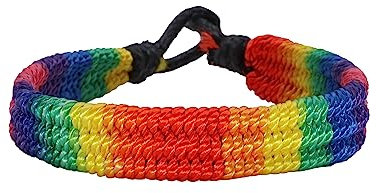 TOPWANS 3 Stück LGBT Regenbogen Gay Pride Armband, Halskette und Schlüsselanhänger für Gay Pride Day Feier (Wollarmbänder)