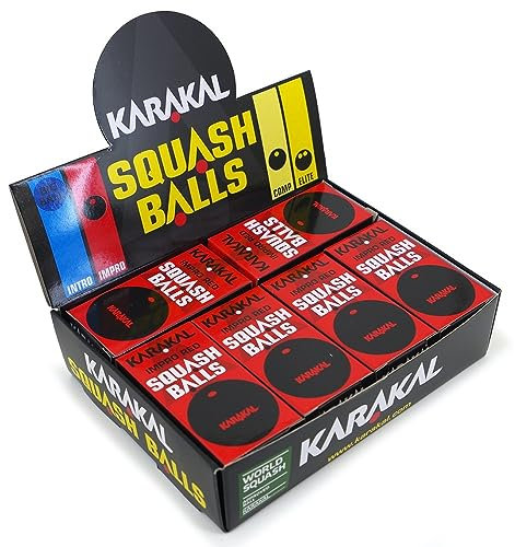 KARAKAL Squashbälle mit rotem Punkt, 12 Stück