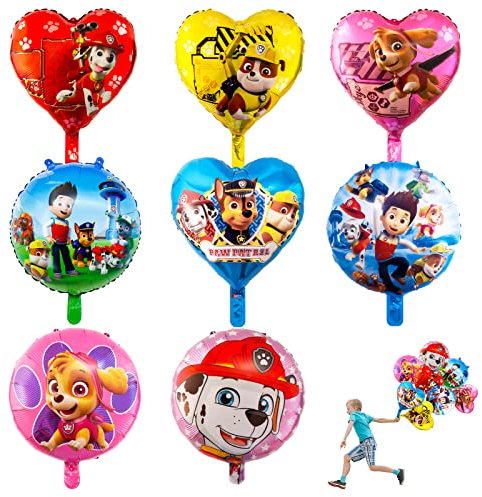 ballon Chukua 10PCS Paw Dog Luftballons Geburtstag Deko Jungen Mädchen Paw Geburtstagsdeko Skye Marshall Chase Rubble Folienballons Happy Birthday Party Balloons Thema Kindergeburtstag Party Deko