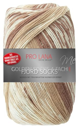 Frida's Wollhaus Pro Lana 100 g Golden Socks 4-fach Fjord Socks Sockenwolle Garn 16 Farben (181 | Beige Color)