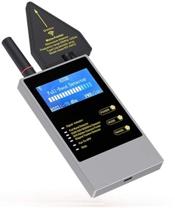 Billg Detecteur Micro Espion, Anti-Espion Bug Détecteur, Détecteur pour caméra dissimulée, Dispositif de Recherche de caméra cachée, Scanner de localisation GPS, Ultra-Mince, Facile à Transporter