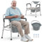 Hybodies Heavy Duty Bariatric Commode, 4-in-1 Tragbare Nachtkommode oder Über-Toilettenstuhl, extra breit | Höhenverstellbar | Leicht zu reinigen, Handicap Toilettenstuhl für ältere Menschen mit
