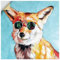ARTland Wanddeko Wandtattoo selbstklebende Vinylfolie 50x50 cm Tiere phantastische Tierwesen Cool kleiner Fuchs Porträt Sonnenbrille U5BF